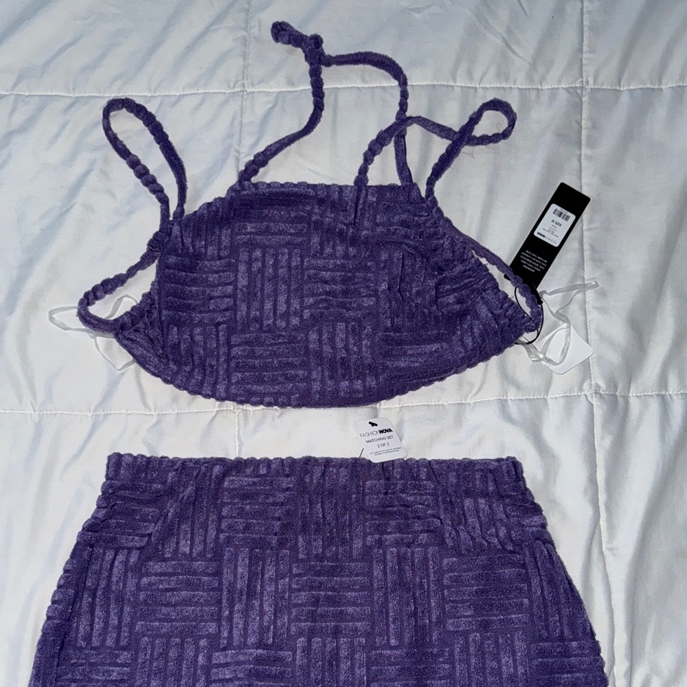 Purple Textured Women's Vacation Set